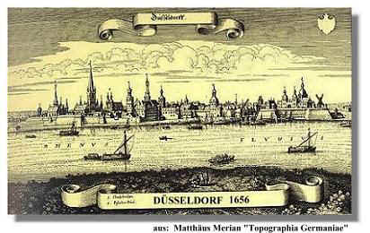 Düsseldorf aus:  Matthäus Merian "Topograhia Germaniae" 1656